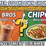 Stock price charts comparing Dutch Bros and Chipotle on a financial dashboard