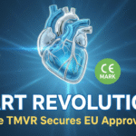 Illustration of the HighLife TMVR dual-component valve-in-ring system designed for transcatheter mitral valve replacement