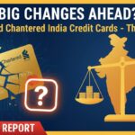 Standard Chartered bank building with credit card elements