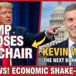 President Donald Trump announces Kevin Warsh as his nominee for the next Federal Reserve Chair during a public statement.