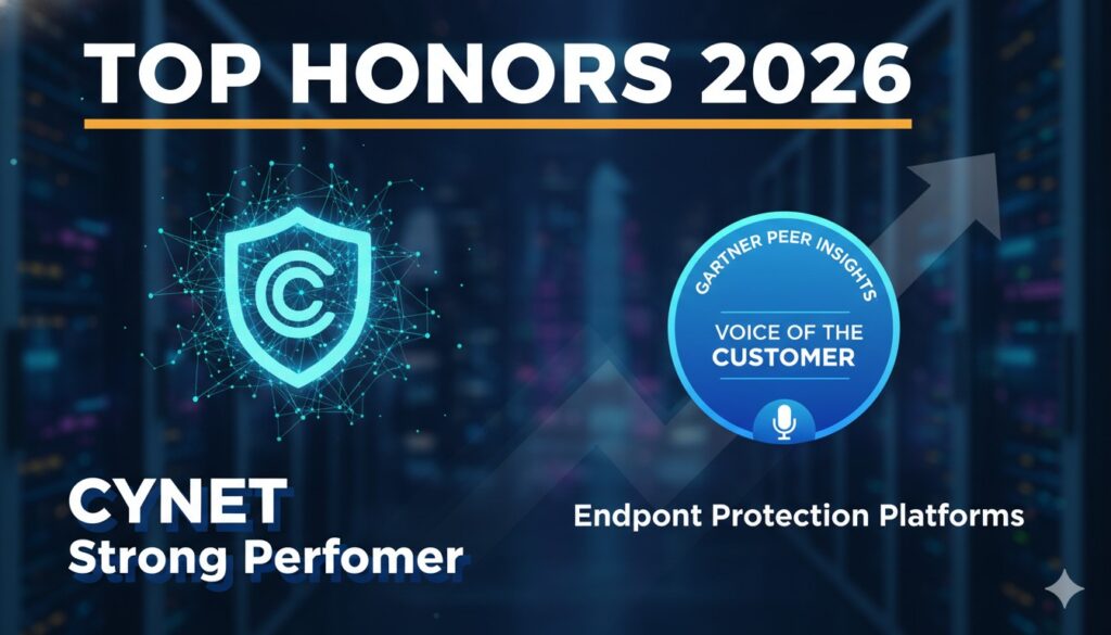 Digital cybersecurity shield protecting network endpoints against cyber threats