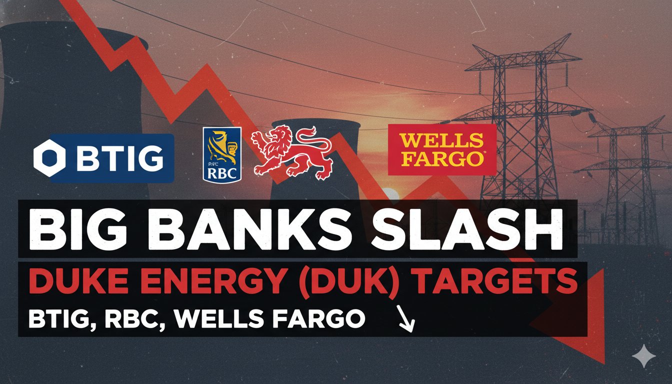 Graph depicting downward adjustment in Duke Energy stock price targets by major analysts