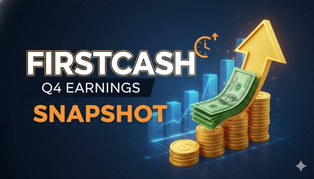 Graph showing upward trend in FirstCash revenue and EPS for 2025