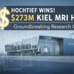 Modern architectural rendering of the new Max Rubner Institute research center building in Kiel, Germany, featuring contemporary design with large glass elements and sustainable features.