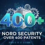 Illustration of cybersecurity patents and Nord Security logo