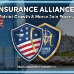 Professional handshake between insurance executives symbolizing strategic partnership between Patriot Growth Insurance Services and Morse Insurance Agency in Massachusetts