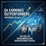 Photronics NASDAQ:PLAB logo with semiconductor photomask wafer pattern in background representing Q4 earnings outperformers in manufacturing stocks