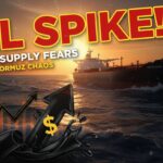 Dramatic view of oil tankers anchored near the Strait of Hormuz amid rising tensions and supply disruptions